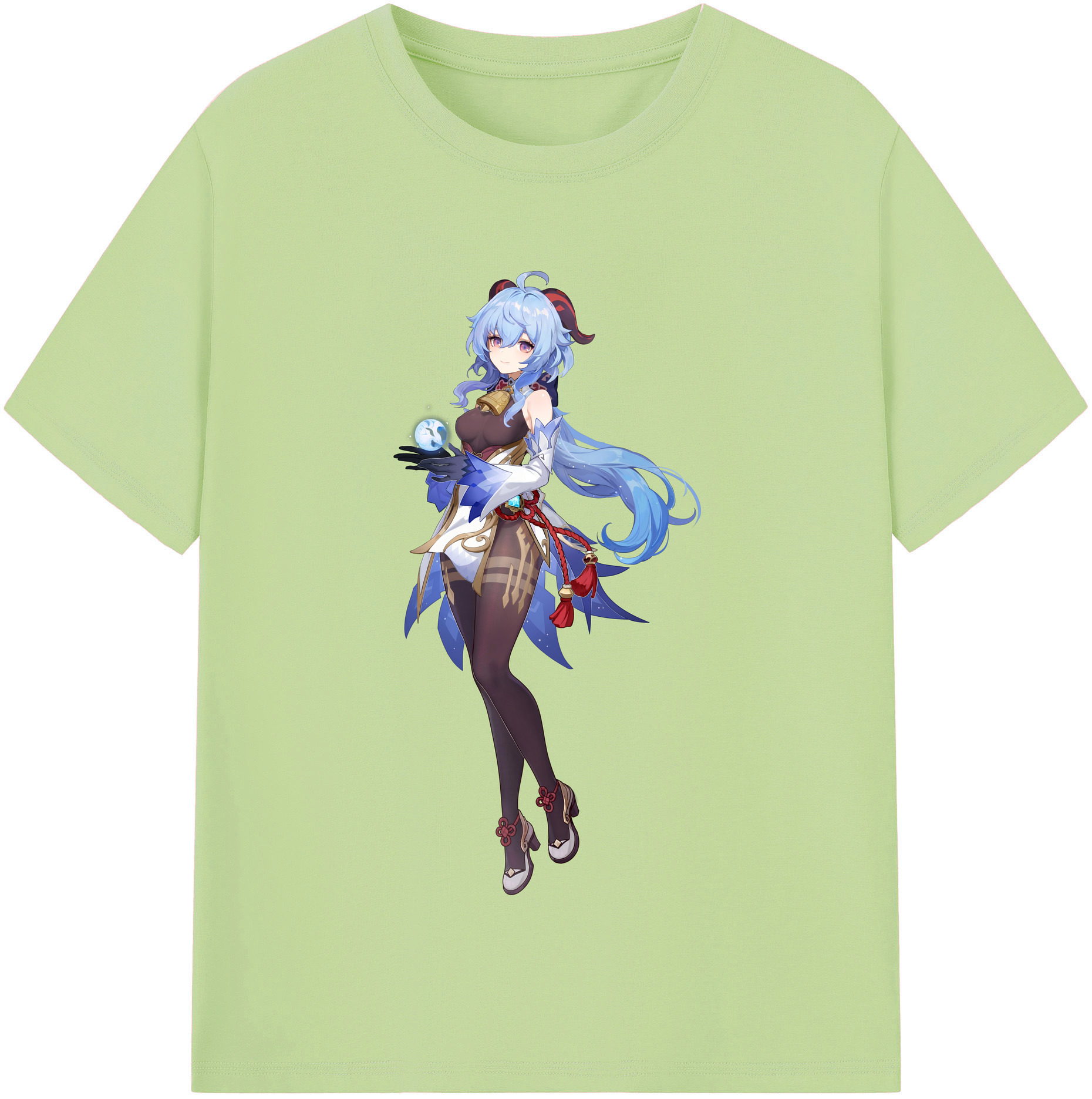 げんし神 甘雨 かんう genshin Ganyu 綿100％半袖Tシャツ（フロントプリント）